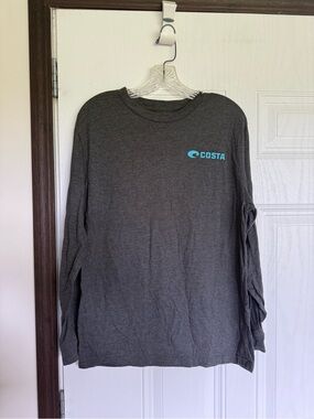 2 for $15 sale: Costa long sleeve grey fishing t-shirt logo on back - M